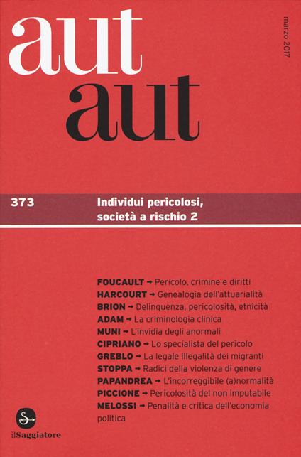 Aut aut. Vol. 373 - copertina