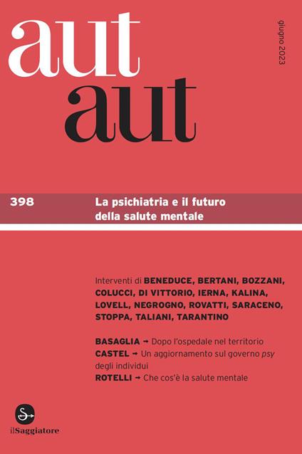 Aut aut. Vol. 398: La psichiatria e il futuro della salute mentale - copertina
