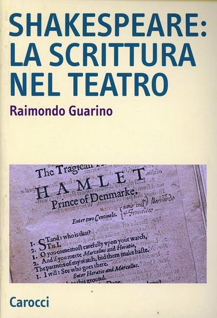Shakespeare: la scrittura nel teatro - Raimondo Guarino - copertina