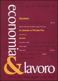 Economia & lavoro (2011). Vol. 1 - copertina