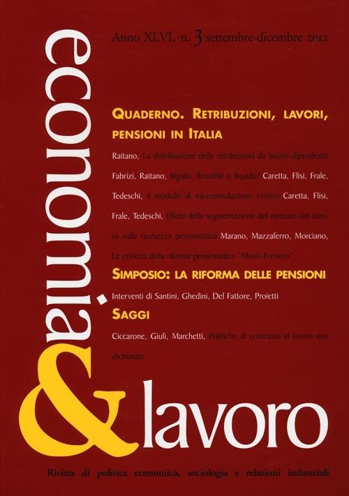 Economia & lavoro (2012). Vol. 3 - copertina