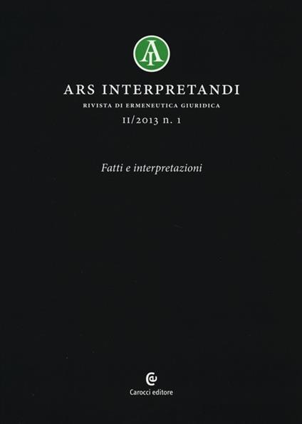 Ars interpretandi (2013). Vol. 1 - copertina