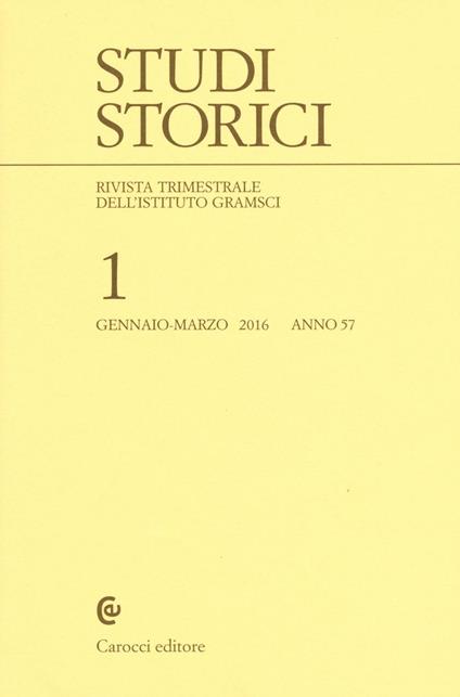 Studi storici (2016). Vol. 1 - copertina