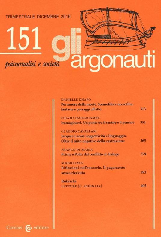 Gli argonauti (2016). Vol. 151 - copertina