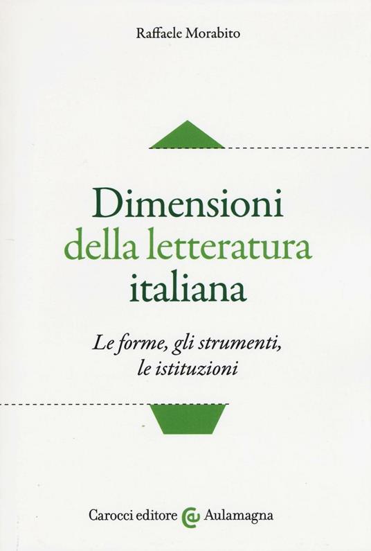 Dimensioni della letteratura italiana. Le forme, gli strumenti le istituzioni - Raffaele Morabito - copertina