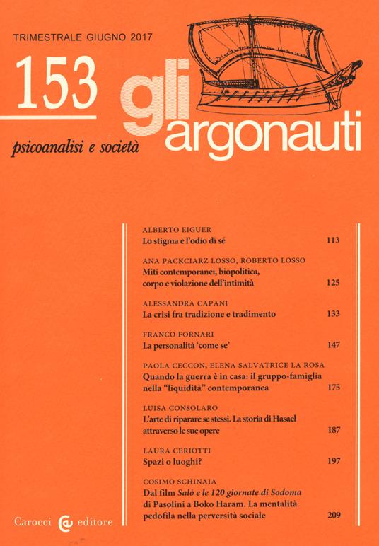 Gli argonauti (2017). Vol. 153 - copertina