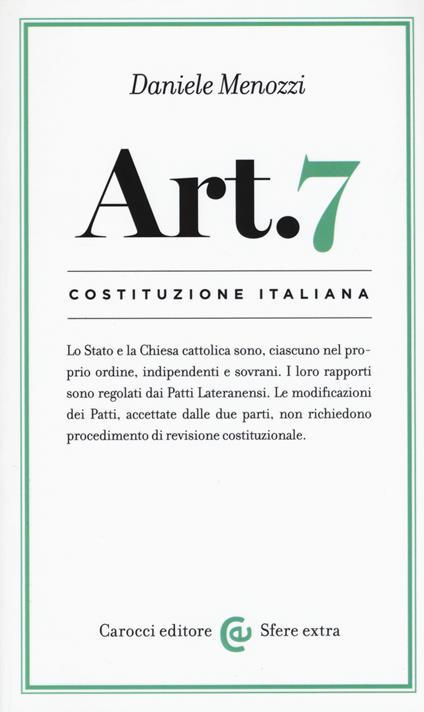 Costituzione italiana: articolo 7 -  Daniele Menozzi - copertina