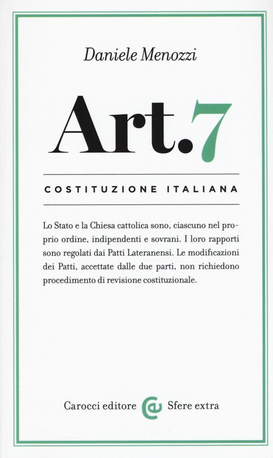 Costituzione italiana: articolo 7 -  Daniele Menozzi - copertina
