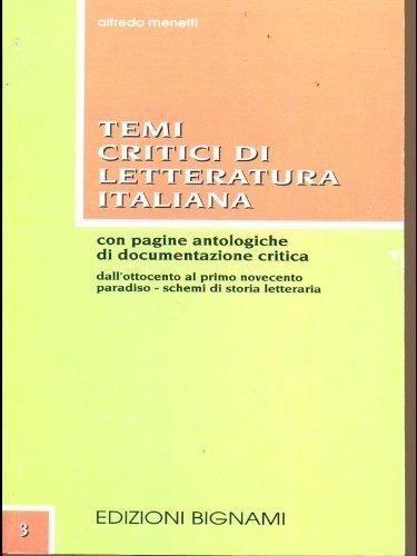  Temi critici di letteratura italiana -  Alfredo Menetti - copertina