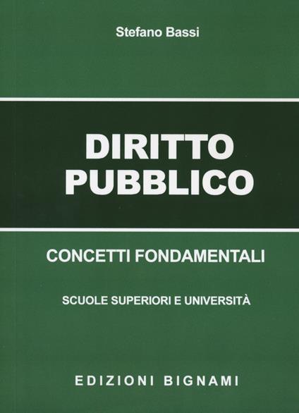 Diritto pubblico. Concetti fondamentali - Stefano Bassi - copertina