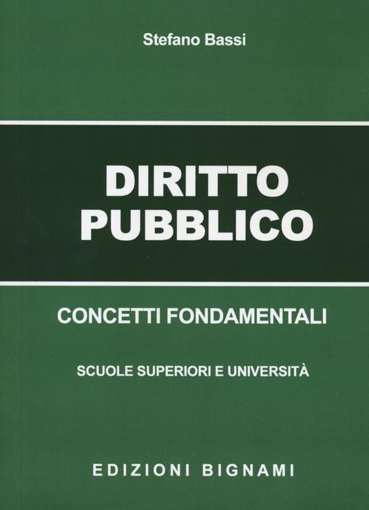 Diritto pubblico. Concetti fondamentali - Stefano Bassi - copertina