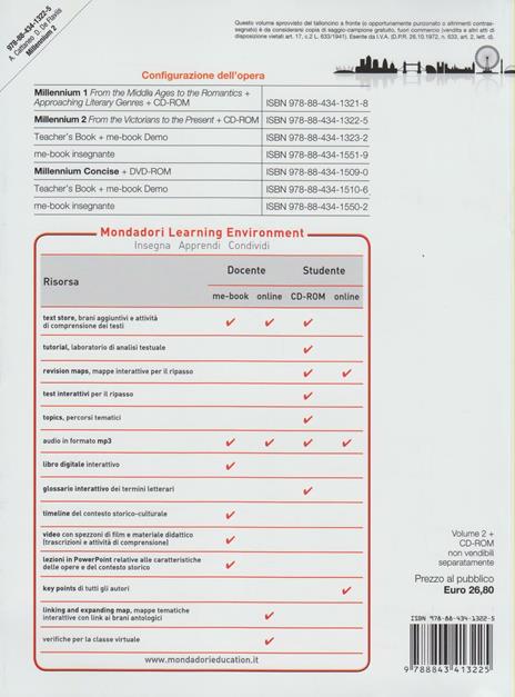  Millennium. Con CD-ROM. Con espansione online. Vol. 2: From the victorians to the present age - 2