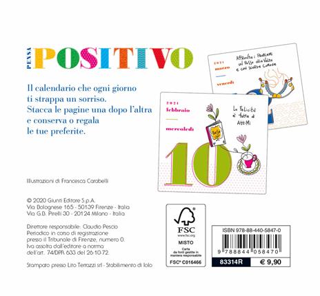 Pensa positivo. Calendario 2021 da tavolo (13,8 x 12,7) - 2