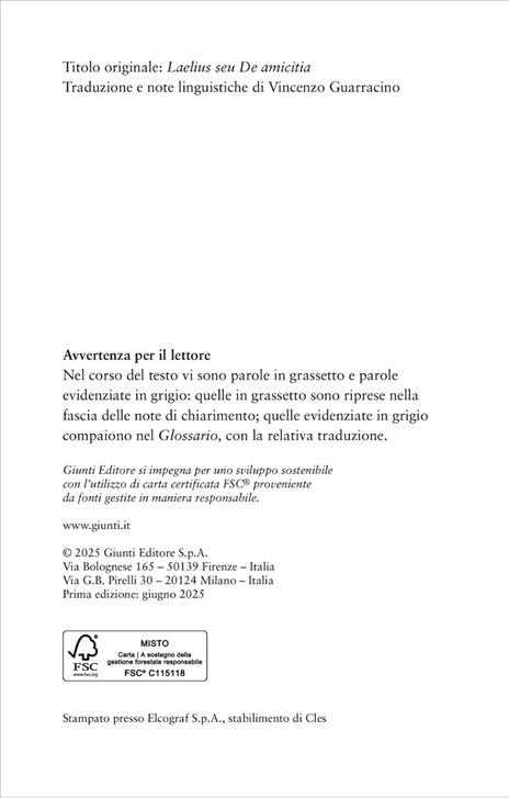 De amicitia-Sull'amicizia. Testo latino a fronte e note linguistiche - Marco Tullio Cicerone - 3
