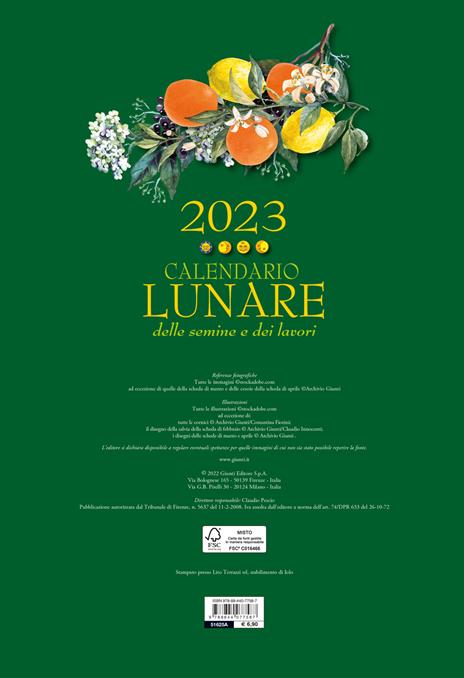 Calendario lunare 2023 da parete (26,5 x 38,5) - 2