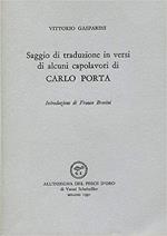 Saggio di traduzioni in versi di alcuni capolavori di Carlo Porta