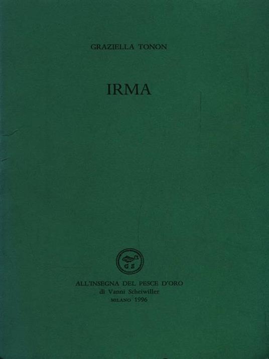 Irma - Graziella Tonon - copertina