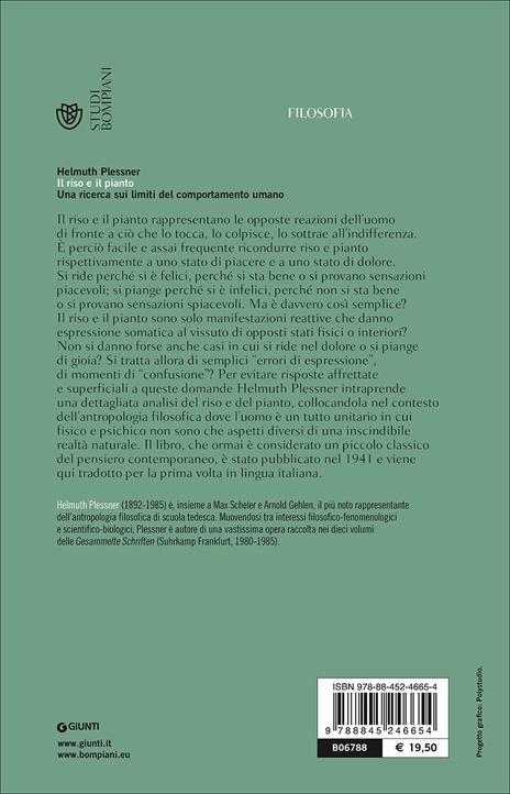 Il riso e il pianto. Una ricerca sui limiti del comportamento umano - Helmuth Plessner - 3