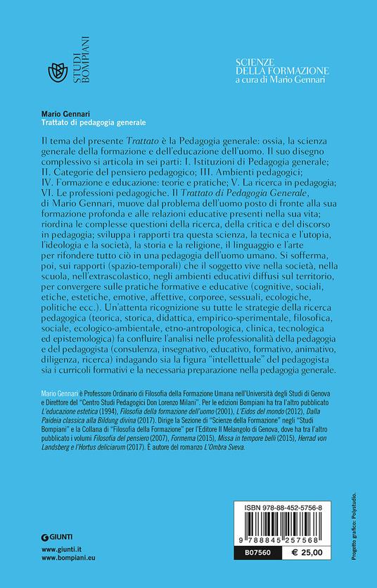 Trattato di pedagogia generale - Mario Gennari - 2