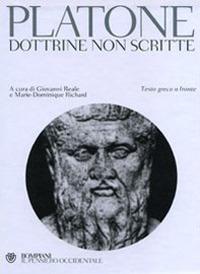 Platone. Dottrine non scritte. Testo greco a fronte - copertina