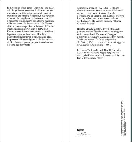Testimonianze, imitazioni e frammenti. Testo greco a fronte - Eraclito - 2