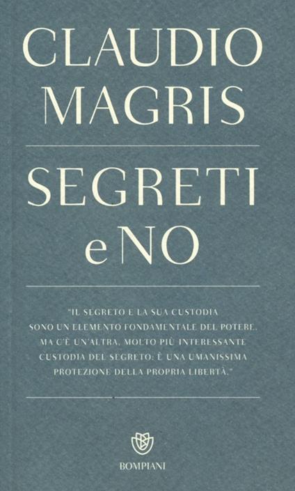 Segreti e no - Claudio Magris - copertina