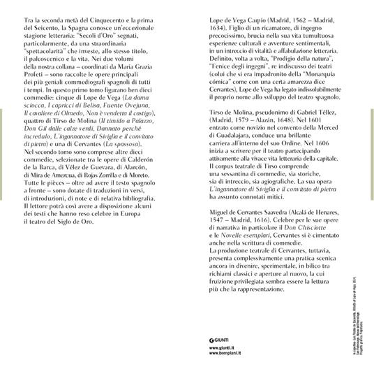 Il teatro dei secoli d'oro. Testo spagnolo a fronte. Vol. 1 - Lope de Vega,Tirso de Molina,Miguel de Cervantes - 3
