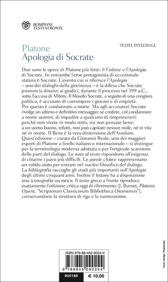 Apologia di Socrate. Testo greco a fronte - Platone - 3