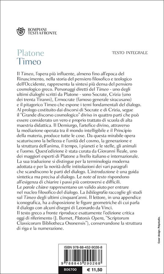 Timeo. Testo greco a fronte - Platone - 4