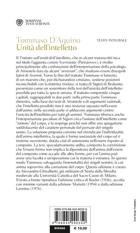 Unità dell'intelletto. Testo latino a fronte - d'Aquino (san) Tommaso - 2