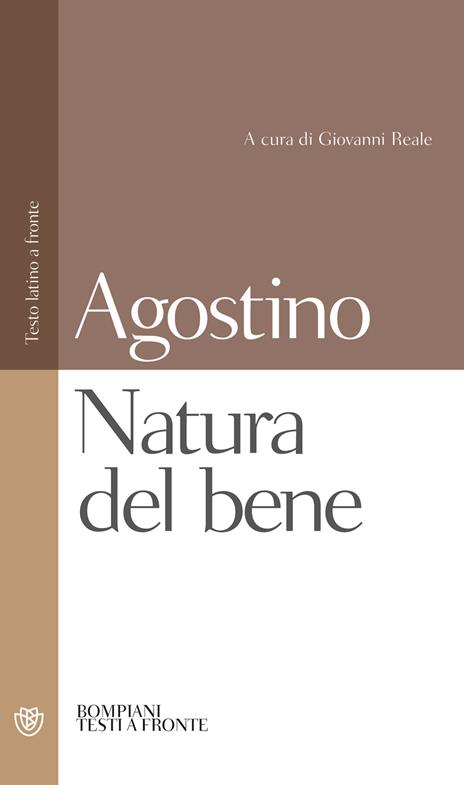 La natura del bene - Agostino (sant') - copertina