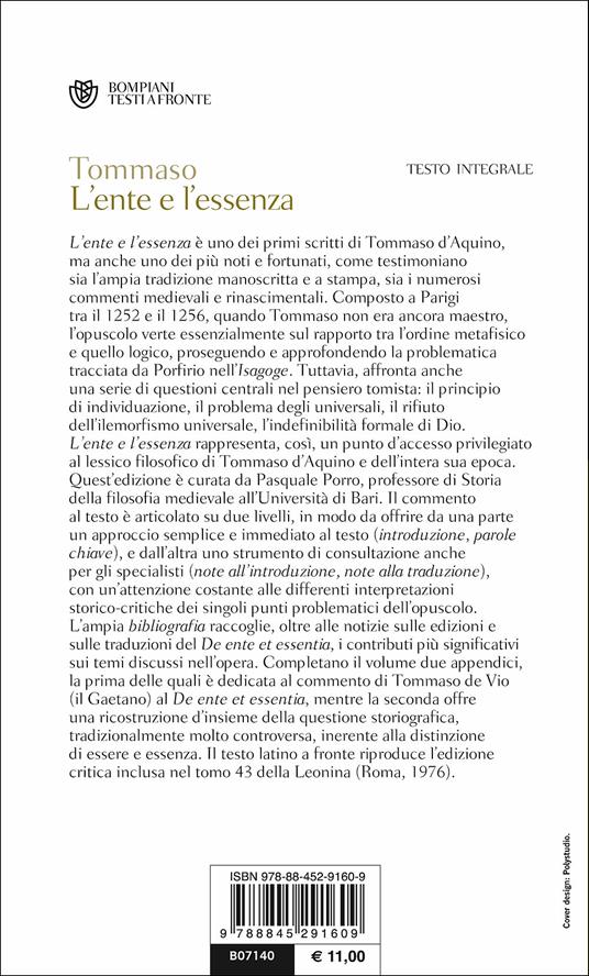 L'ente e l'essenza. Testo latino a fronte - d'Aquino (san) Tommaso - 2
