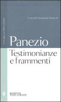 Testimonianze e frammenti. Testo greco e latino a fronte - Panezio di Rodi - copertina