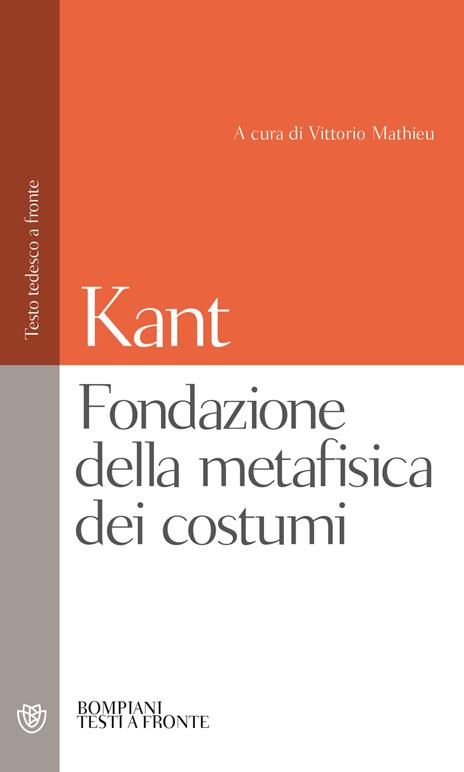 Fondazione della metafisica dei costumi - Immanuel Kant - copertina