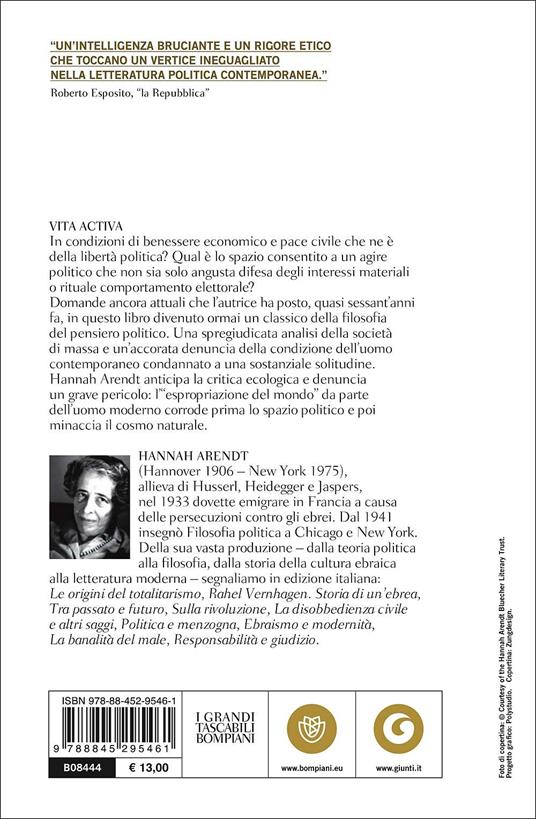 Hannah Arendt Vita Activa Pdf Vita activa. La condizione umana - Hannah Arendt - Libro - Bompiani