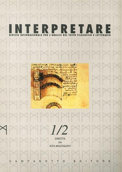 Interpretare. Studi, traduzioni, letture. Nuova serie - copertina