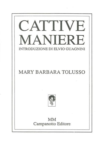Cattive maniere - Mary Barbara Tolusso - copertina