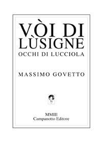 Vòi di Lùsigne-Occhi di lucciola - Massimo Govetto - copertina
