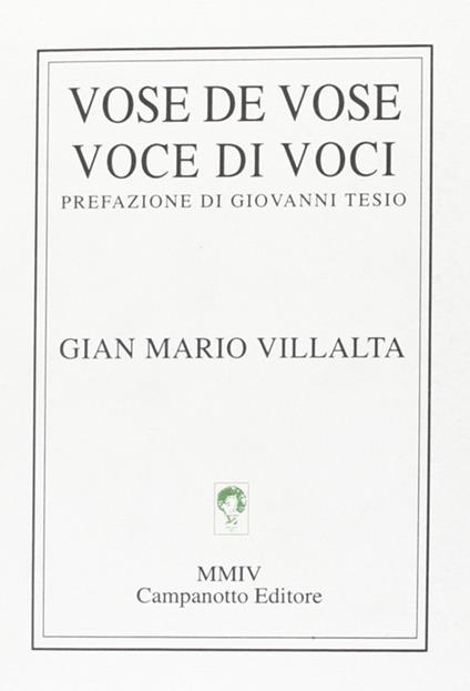 Vose de vose-Voce di voci - G. Mario Villalta - copertina