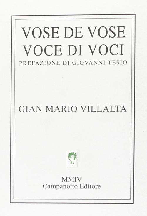 Vose de vose-Voce di voci - G. Mario Villalta - copertina