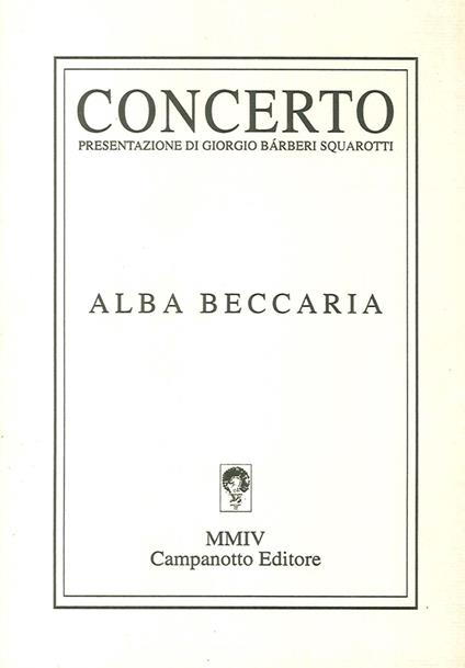 Concerto - Alba Beccaria - copertina