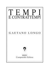 Tempi e contrattempi - Gaetano Longo - copertina