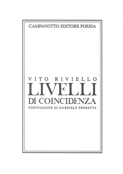 Livelli di coincidenza - Vito Riviello - copertina