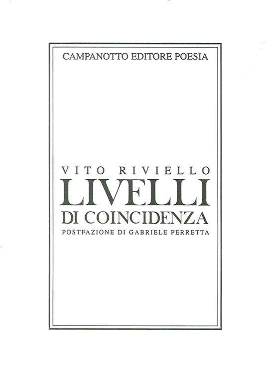 Livelli di coincidenza - Vito Riviello - copertina