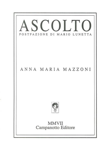 Ascolto - Anna Maria Mazzoni - copertina