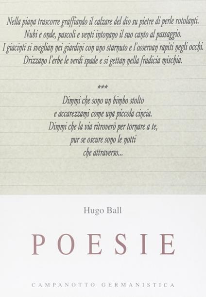 Poesie - Hugo Ball - copertina