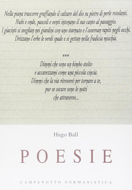Poesie - Hugo Ball - copertina