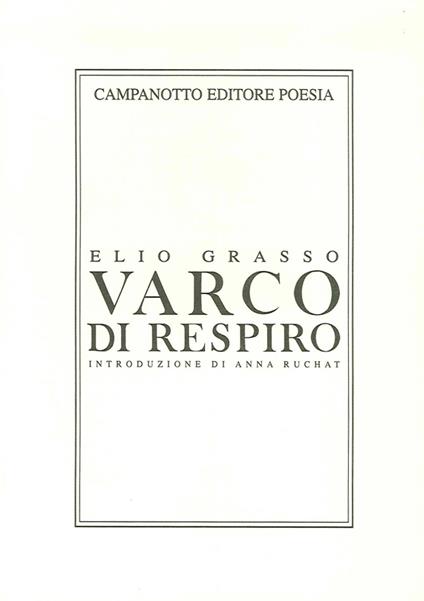 Varco di respiro - Elio Grasso - copertina