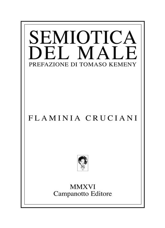 Semiotica del male - Flaminia Cruciani - copertina