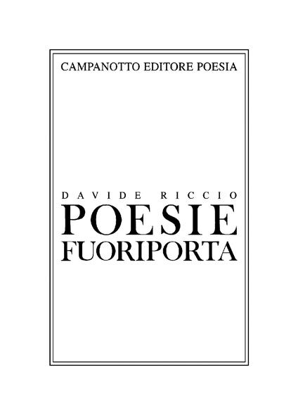 Poesie fuoriporta - Davide Riccio - copertina